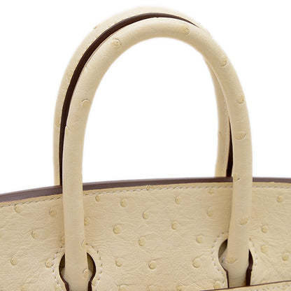 バーキン25 オーストリッチ ナタ ゴールド金具 U刻印 ハンドバッグ