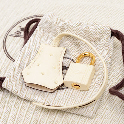 バーキン25 オーストリッチ ナタ ゴールド金具 U刻印 ハンドバッグ