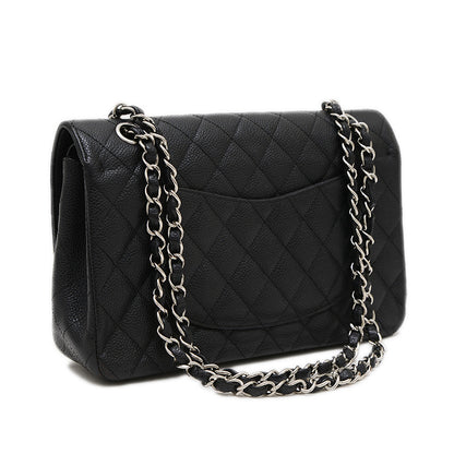 マトラッセ 25 ダブルチェーンショルダー キャビアスキン ブラック A01112 ショルダーバッグ