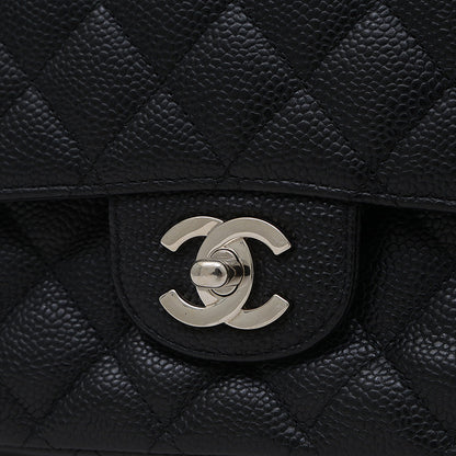 マトラッセ 25 ダブルチェーンショルダー キャビアスキン ブラック A01112 ショルダーバッグ