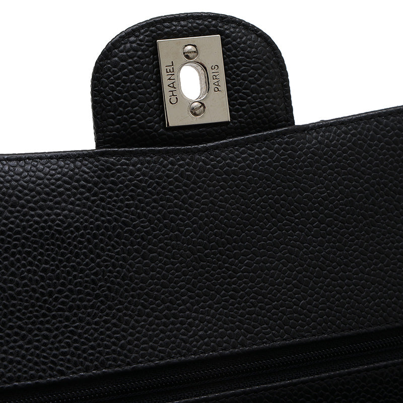 マトラッセ 25 ダブルチェーンショルダー キャビアスキン ブラック A01112 ショルダーバッグ