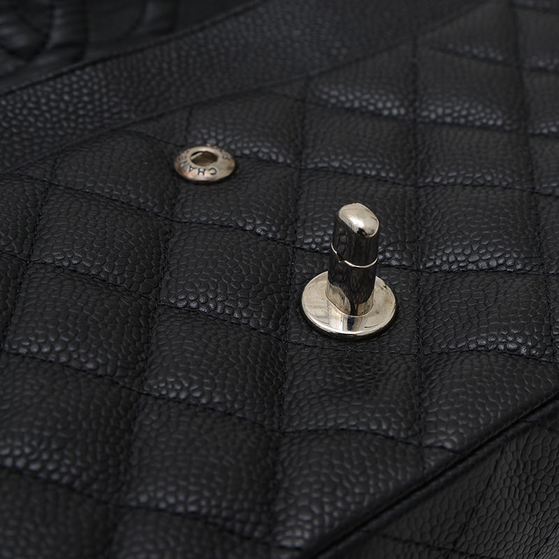 マトラッセ 25 ダブルチェーンショルダー キャビアスキン ブラック A01112 ショルダーバッグ