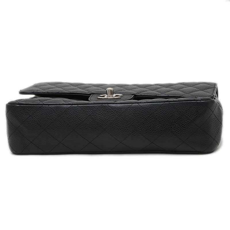 マトラッセ 25 ダブルチェーンショルダー キャビアスキン ブラック A01112 ショルダーバッグ