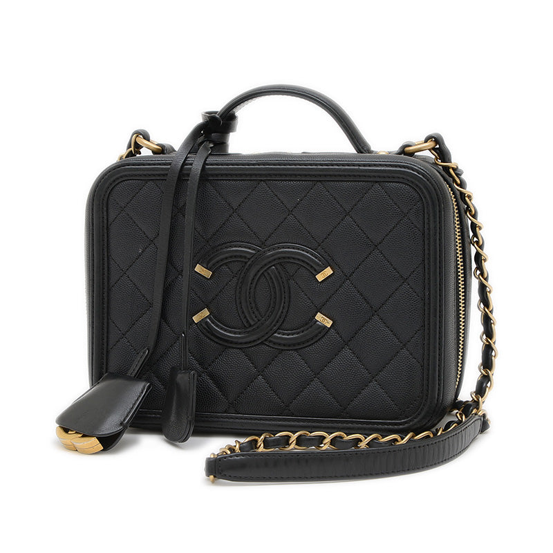 CCフィリグリー スモールチェーンバニティ ショルダーバッグ ブラック A93343 ショルダーバッグ