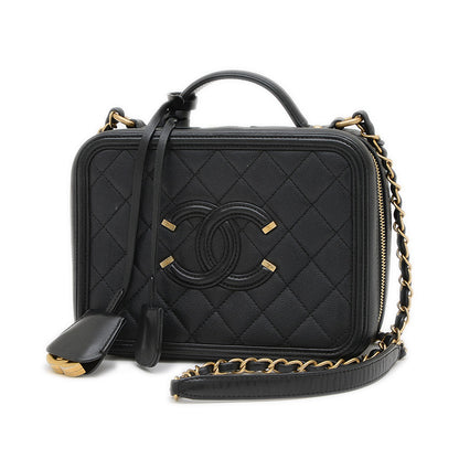 CCフィリグリー スモールチェーンバニティ ショルダーバッグ ブラック A93343 ショルダーバッグ