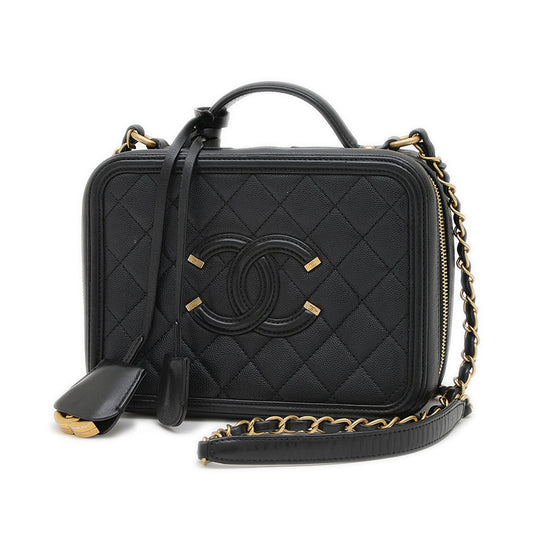 CCフィリグリー スモールチェーンバニティ ショルダーバッグ ブラック A93343 ショルダーバッグ