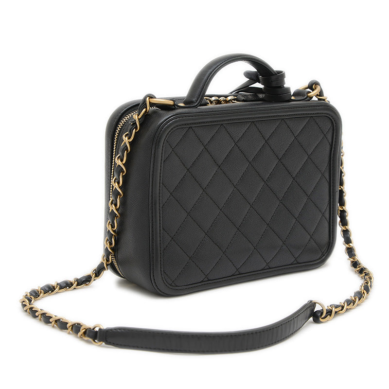 CCフィリグリー スモールチェーンバニティ ショルダーバッグ ブラック A93343 ショルダーバッグ