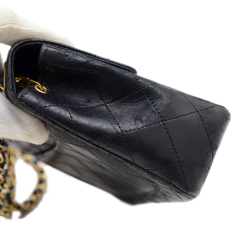 ミニマトラッセ 18 チェーンショルダー ラムスキン ブラック ゴールド金具 A01115 ショルダーバッグ