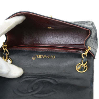 ミニマトラッセ 18 チェーンショルダー ラムスキン ブラック ゴールド金具 A01115 ショルダーバッグ