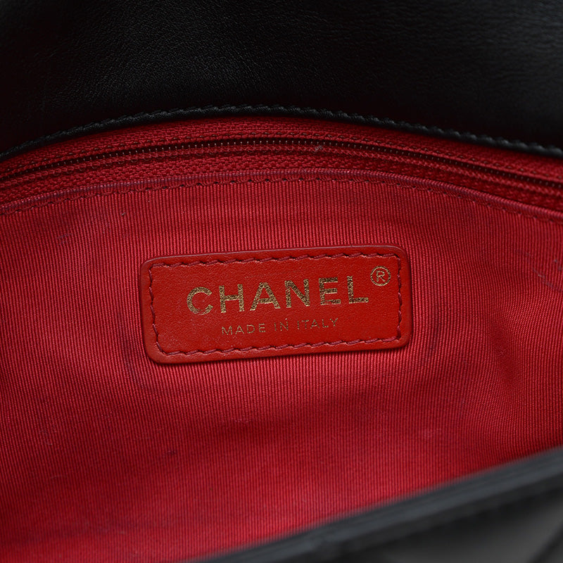 マトラッセ ロゴ チェーンショルダー ラムスキン ブラック ゴールド金具 AS4190 ショルダーバッグ