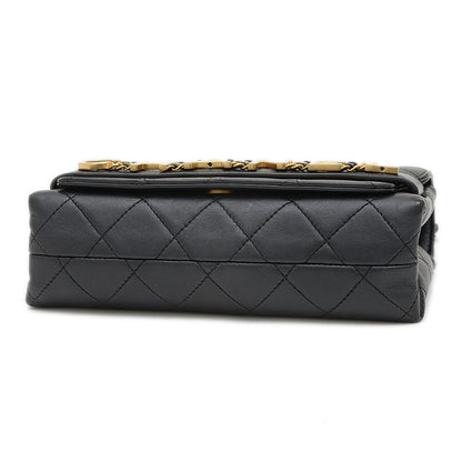 マトラッセ ロゴ チェーンショルダー ラムスキン ブラック ゴールド金具 AS4190 ショルダーバッグ