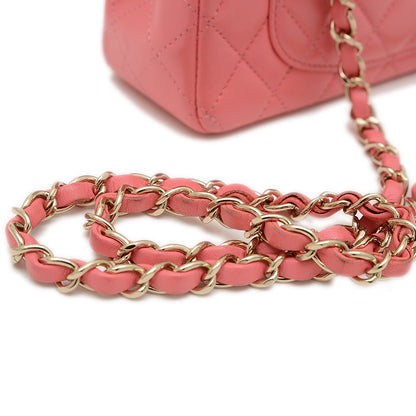 ミニマトラッセ 20 チェーンショルダー ラムスキン ピンク ゴールド金具 A69900 ショルダーバッグ