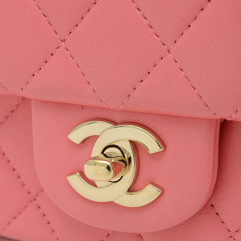 ミニマトラッセ 20 チェーンショルダー ラムスキン ピンク ゴールド金具 A69900 ショルダーバッグ