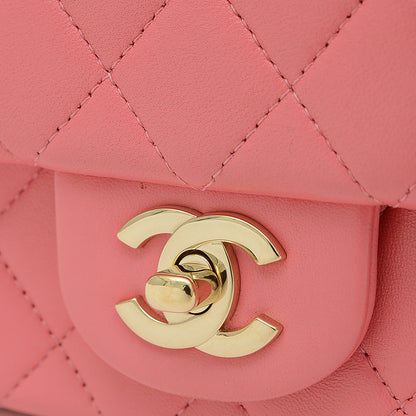 ミニマトラッセ 20 チェーンショルダー ラムスキン ピンク ゴールド金具 A69900 ショルダーバッグ