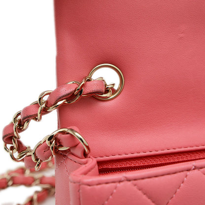 ミニマトラッセ 20 チェーンショルダー ラムスキン ピンク ゴールド金具 A69900 ショルダーバッグ