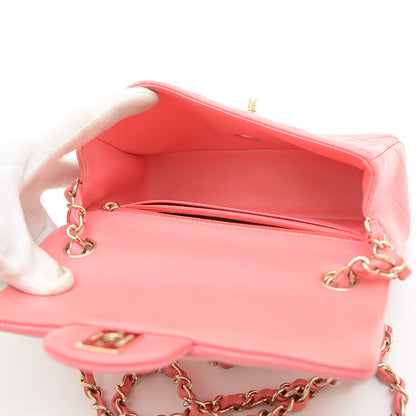 ミニマトラッセ 20 チェーンショルダー ラムスキン ピンク ゴールド金具 A69900 ショルダーバッグ