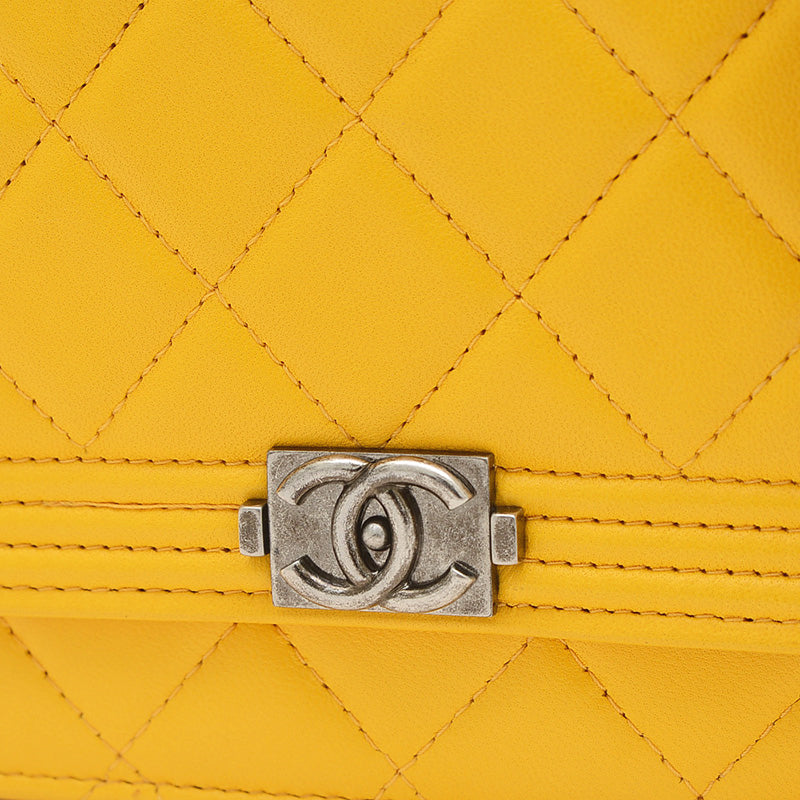 ボーイシャネル チェーンウォレット 長財布 ラムスキン イエロー AP1117 ショルダーバッグ