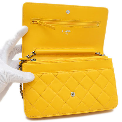 ボーイシャネル チェーンウォレット 長財布 ラムスキン イエロー AP1117 ショルダーバッグ