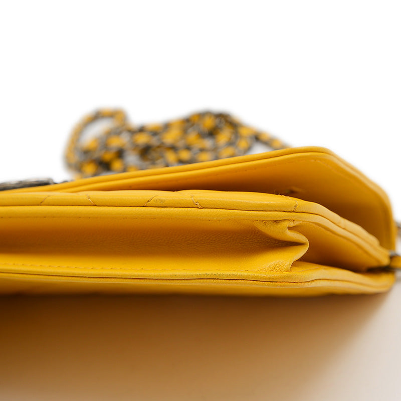 ボーイシャネル チェーンウォレット 長財布 ラムスキン イエロー AP1117 ショルダーバッグ