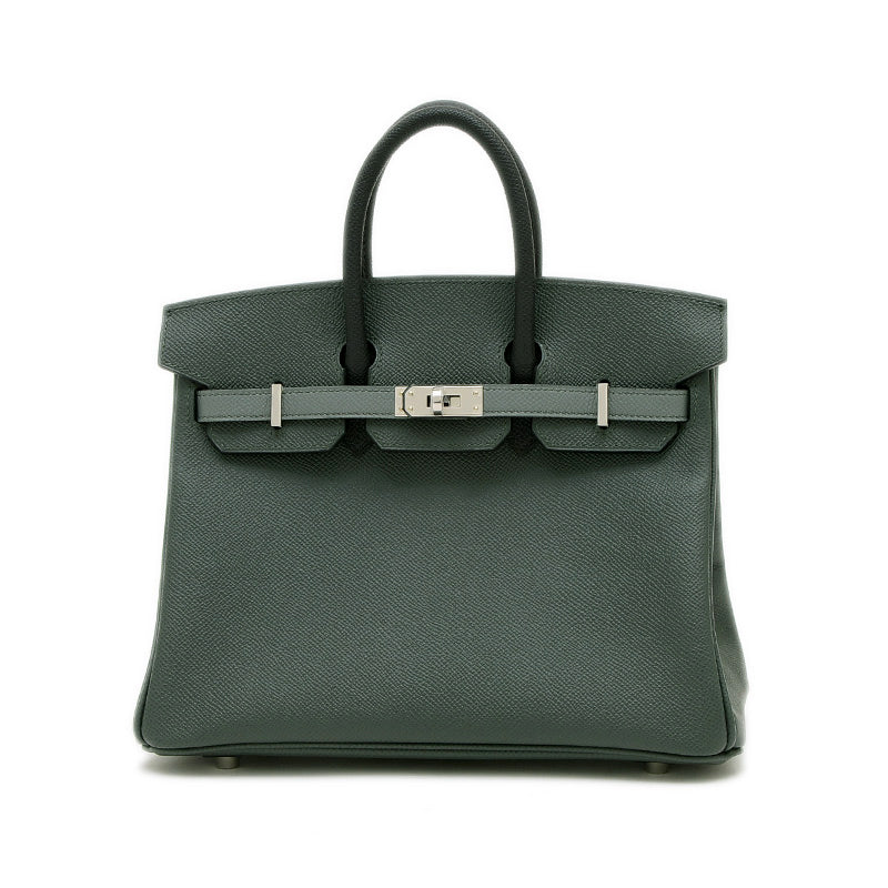 バーキン25 トリコロール ヴェールマングローブ/ヴェールアマンド/ブラック K刻印 ハンドバッグ