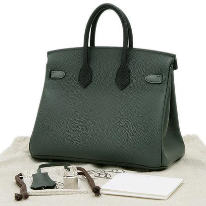 バーキン25 トリコロール ヴェールマングローブ/ヴェールアマンド/ブラック K刻印 ハンドバッグ