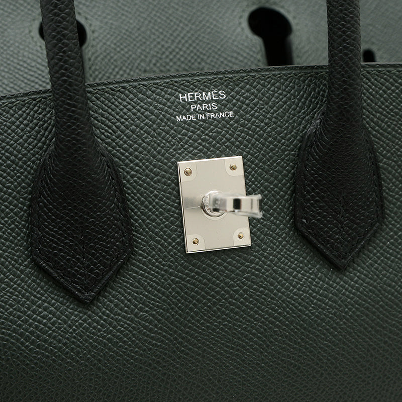 バーキン25 トリコロール ヴェールマングローブ/ヴェールアマンド/ブラック K刻印 ハンドバッグ