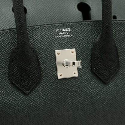 バーキン25 トリコロール ヴェールマングローブ/ヴェールアマンド/ブラック K刻印 ハンドバッグ