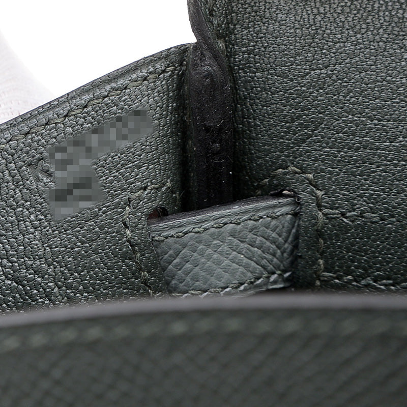 バーキン25 トリコロール ヴェールマングローブ/ヴェールアマンド/ブラック K刻印 ハンドバッグ