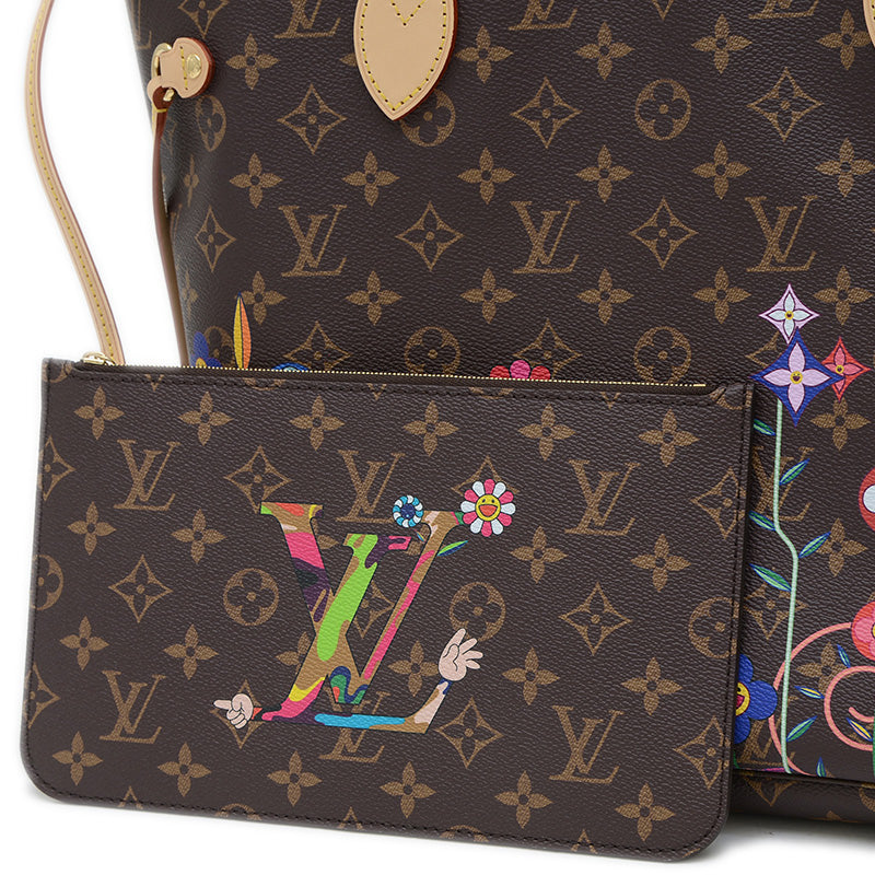 LV×TM モノグラム ネヴァーフルMM ポーチ付き M13271 村上隆 コラボ トートバッグ