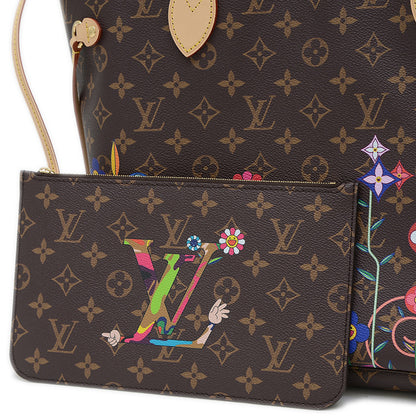 LV×TM モノグラム ネヴァーフルMM ポーチ付き M13271 村上隆 コラボ トートバッグ