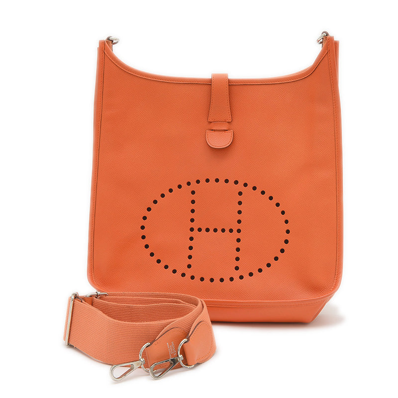 エブリン3GM エプソン オレンジ シルバー金具 P刻印 ※補色あり ショルダーバッグ