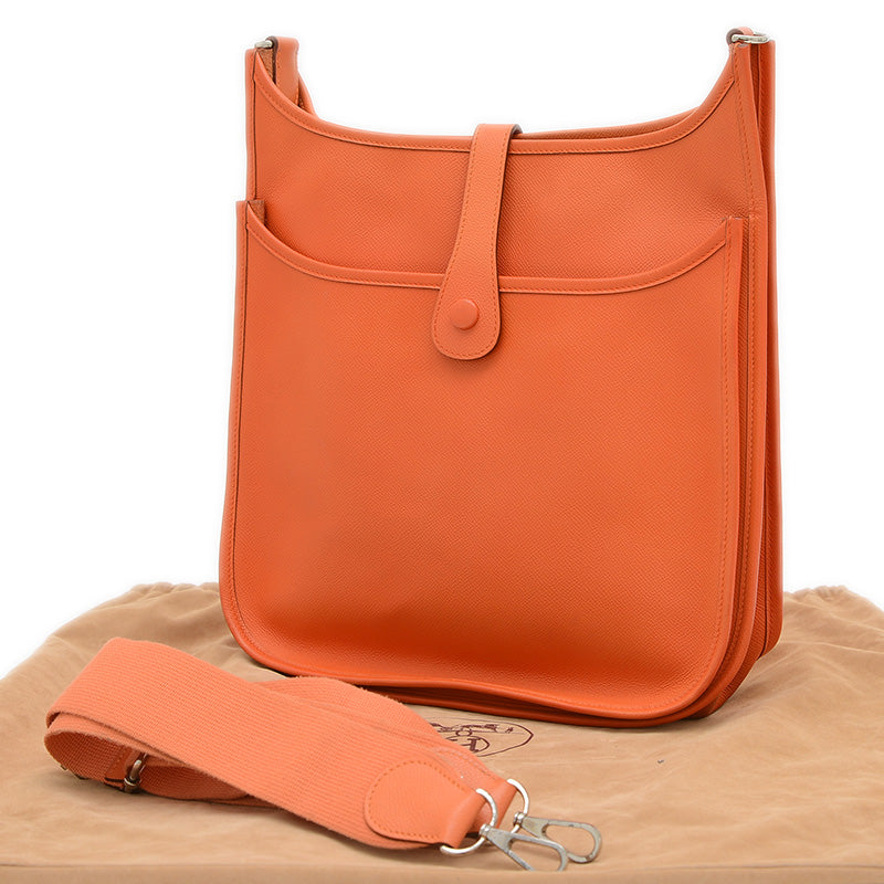 エブリン3GM エプソン オレンジ シルバー金具 P刻印 ※補色あり ショルダーバッグ