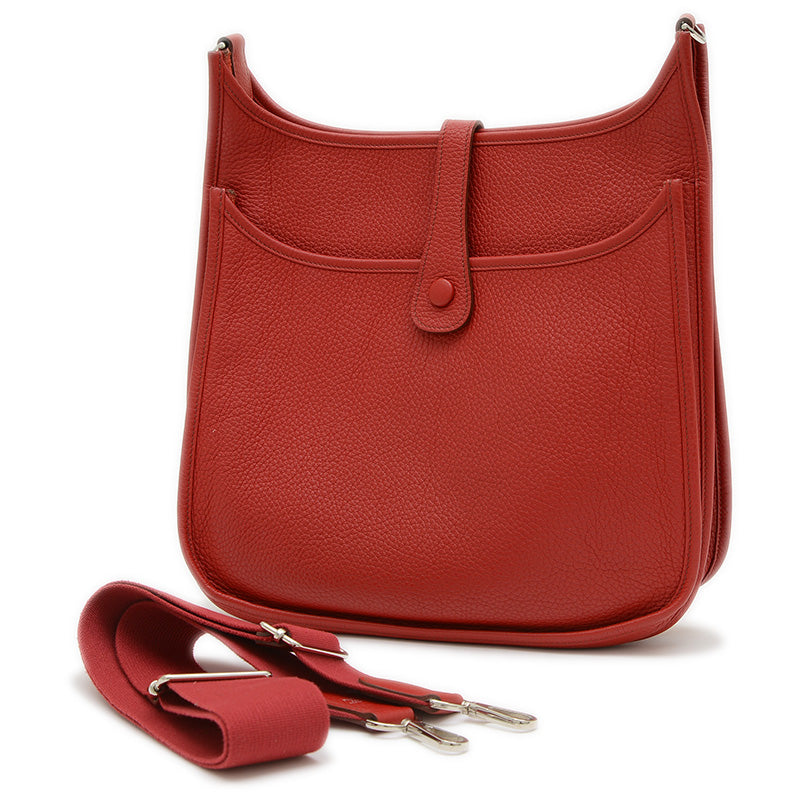 エブリン3 PM トリヨン ルージュガランス シルバー金具 N刻印 ショルダーバッグ