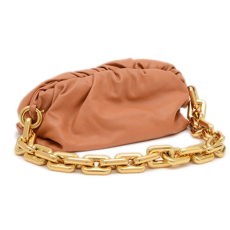 ザ チェーンポーチ ワンショルダーバッグ カーフスキン ブラウン 620230VCP40 ショルダーバッグ