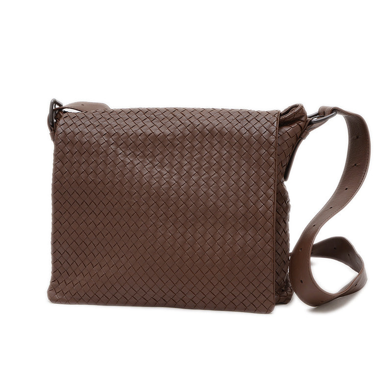 イントレチャート ショルダーバッグ レザー ブラウン メンズ ショルダーバッグ