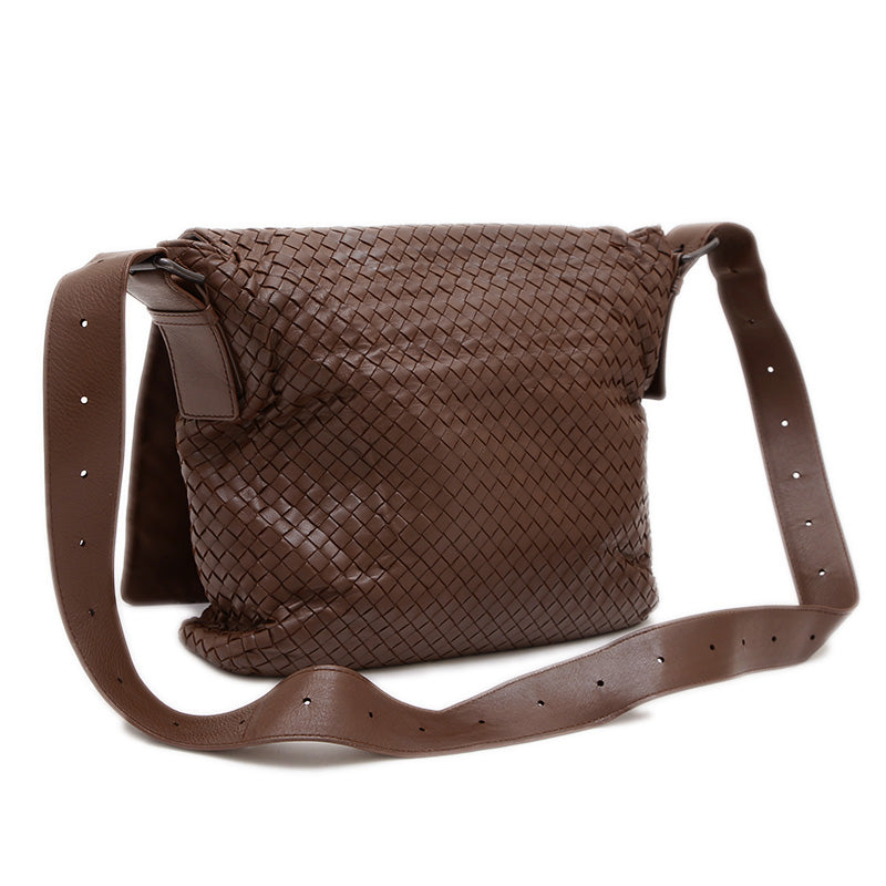 イントレチャート ショルダーバッグ レザー ブラウン メンズ ショルダーバッグ