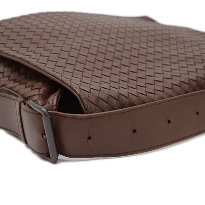 イントレチャート ショルダーバッグ レザー ブラウン メンズ ショルダーバッグ