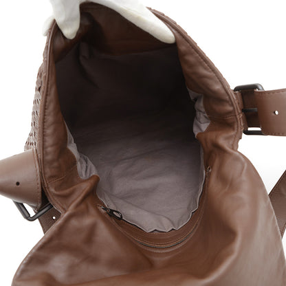 イントレチャート ショルダーバッグ レザー ブラウン メンズ ショルダーバッグ