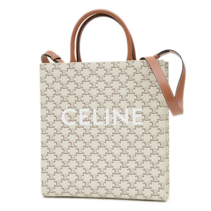 トリオンフ バーティカル カバ ミディアム 2WAYバッグ アイボリー/ブラウン 194432 トートバッグ