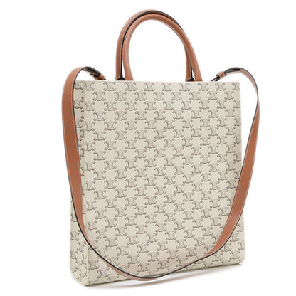 トリオンフ バーティカル カバ ミディアム 2WAYバッグ アイボリー/ブラウン 194432 トートバッグ