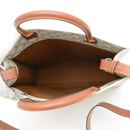 トリオンフ バーティカル カバ ミディアム 2WAYバッグ アイボリー/ブラウン 194432 トートバッグ