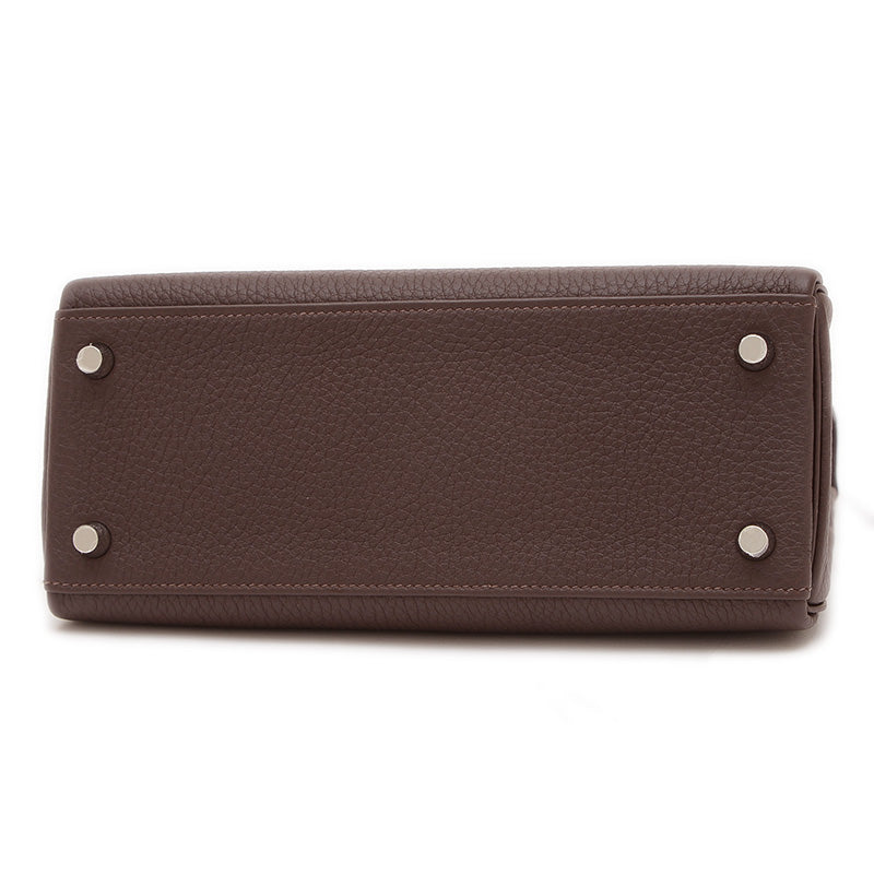 ケリー25 内縫い トゴ ショコラ シルバー金具 W刻印 ハンドバッグ