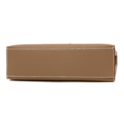 ポシェットケリー スイフト エトゥープ ゴールド金具 K刻印 ハンドバッグ