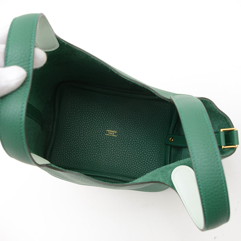 ピコタンロック PM 18 エクラ ヴェールモワイアン/ペパーミント ゴールド金具 K刻印 ハンドバッグ