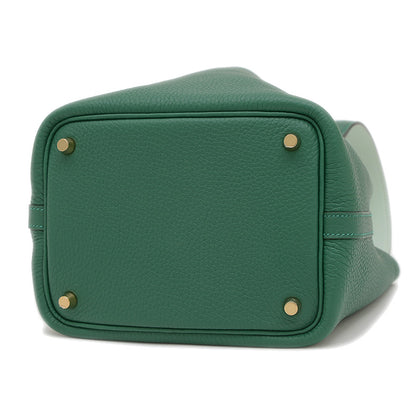 ピコタンロック PM 18 エクラ ヴェールモワイアン/ペパーミント ゴールド金具 K刻印 ハンドバッグ