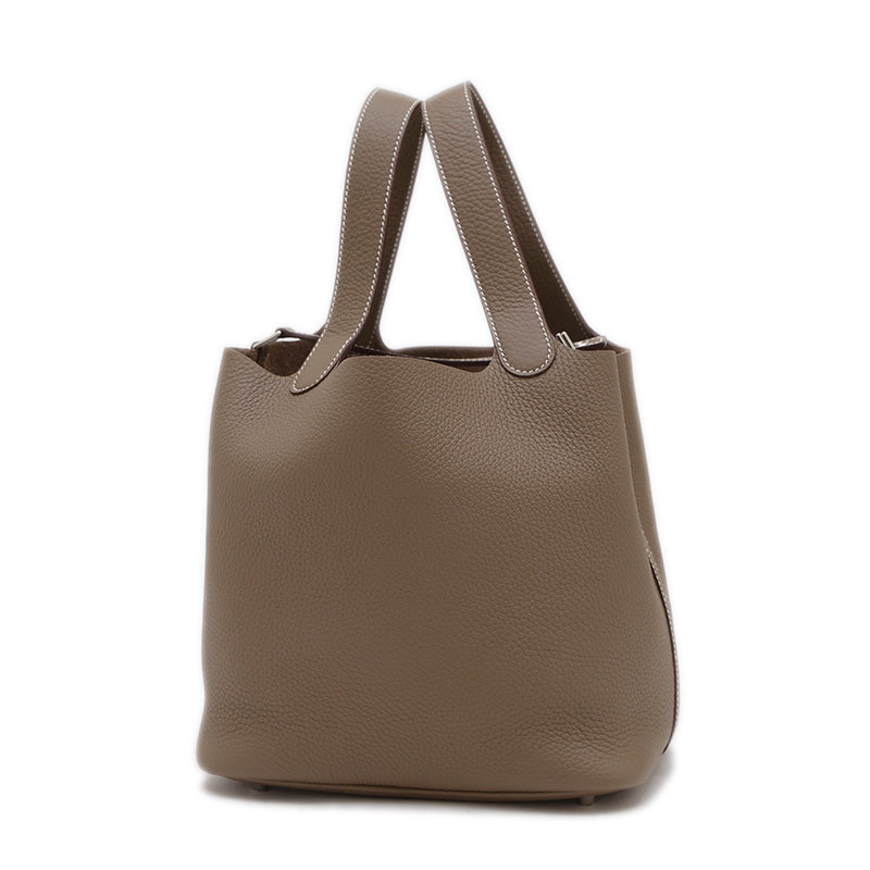 ピコタンロック MM 22 トリヨン エトゥープ シルバー金具 K刻印 ハンドバッグ