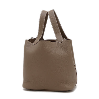 ピコタンロック MM 22 トリヨン エトゥープ シルバー金具 K刻印 ハンドバッグ