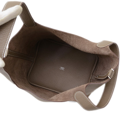 ピコタンロック MM 22 トリヨン エトゥープ シルバー金具 K刻印 ハンドバッグ