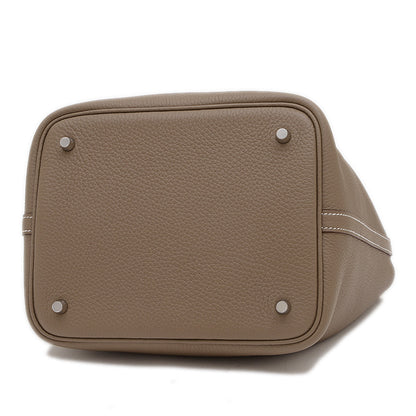 ピコタンロック MM 22 トリヨン エトゥープ シルバー金具 K刻印 ハンドバッグ