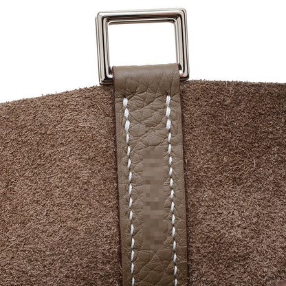 ピコタンロック MM 22 トリヨン エトゥープ シルバー金具 K刻印 ハンドバッグ